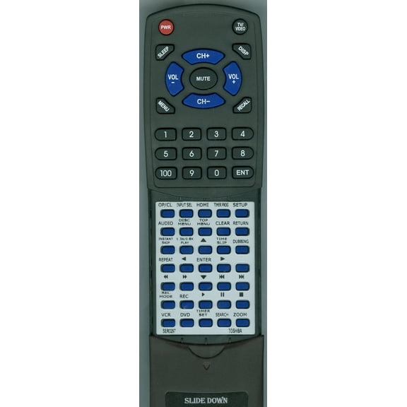 Replacement Remote for TOSHIBA RTSER0297, SER0297, DVR7KC, DVR7, DVR7KC2
