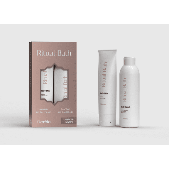 Derela Ritual Bath, Body Set; Body Wash 6.08 fl oz, Body Milk 5.07 fl oz