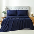 thumbnail image 3 of Flymme Dark Blue Comforter Set with Sheet,7 Pieces Bed in a Bag Queen Size Bed Set Soft Microfiber Complete Bedding Sets for All Season, 3 of 10