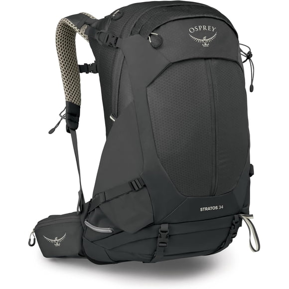 Osprey Sac à Dos de Randonnée pour Homme Stratos 34 L, Corbeau Noir