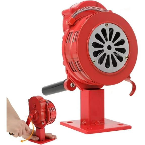 Siren, Portable Hand Crank Alarm with Fixed Holder, Siren Portable Hand Crank Alarm 110 dB Manual Operated Air Attack Horn Alarm Hand Siren AirHorn for Fire Alarm Home Hotel