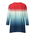 thumbnail image 5 of aidice 3/4 Length Sleeve Womens Tops Casual Round Neck Shirts Loose Comfy Gradient Color Tee Shirts, 5 of 6