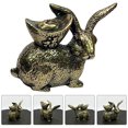 thumbnail image 3 of Statue de Lapin en Laiton Statue d'Animal Décorative Statue de Lapin en Lin Décoration Maison Bureau, 3 of 9