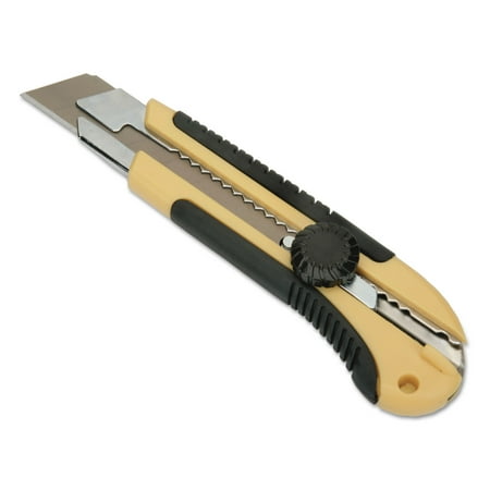 

AbilityOne SKILCRAFT Heavy-Duty Utility Knife Cushion Grip Snap-Off Blade 25 mm 7 Plastic Handle Yellow/Black GSA 511001621525