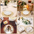 thumbnail image 5 of 50 Pcs Disposable Gold Placemats Set 13 Inch Round Gold Foil Mesh Pressed Table Doilies, 5 of 5