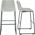 thumbnail image 2 of Home Square 30" Industrial Faux Leather Barstool in Gray - Set of 4, 2 of 5