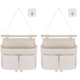 thumbnail image 1 of Paquete de 2 Bolsas de Almacenamiento para Colgar, Montaje de Alta Capacidad, 3 Compartimentos con Adhesivos, Organizador para Colgar, 1 of 5