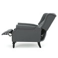 thumbnail image 2 of GDF Studio Elizabeth Contemporary Tufted Wingback Pushback Recliner, Charcoal and Dark Brown, 2 of 8