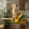 thumbnail image 4 of Wooden Bird Chew Toy, Hanging Parrot Foraging Blocks with Bell and Metal Hook, Cage Enrichment Toy for Small to Medium Parakeets Cockatiels Conures Caique, 4 of 7