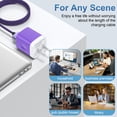 thumbnail image 6 of USB Wall Charger Block, 3 Pack KIGPOZI Type C Block with 6FT USB C Charging Cable Type C Cable Cord USB to Usb C Cable, USB Charging Block Android Charger USB Brick USB Plug Adapter[Purple], 6 of 8