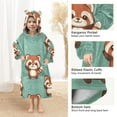 thumbnail image 4 of Dancing Raccoons Flannel Wearable Blankets Hooded Design Long Sleeves Wrap Unisex for 3T-14Y L, 4 of 7
