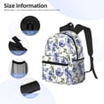thumbnail image 4 of Haiem Blue Flax Flowers Lightweight Backpack for School, Classic Basic Water Resistant Casual Daypack for Travel with Bottle Side Pockets, 4 of 7