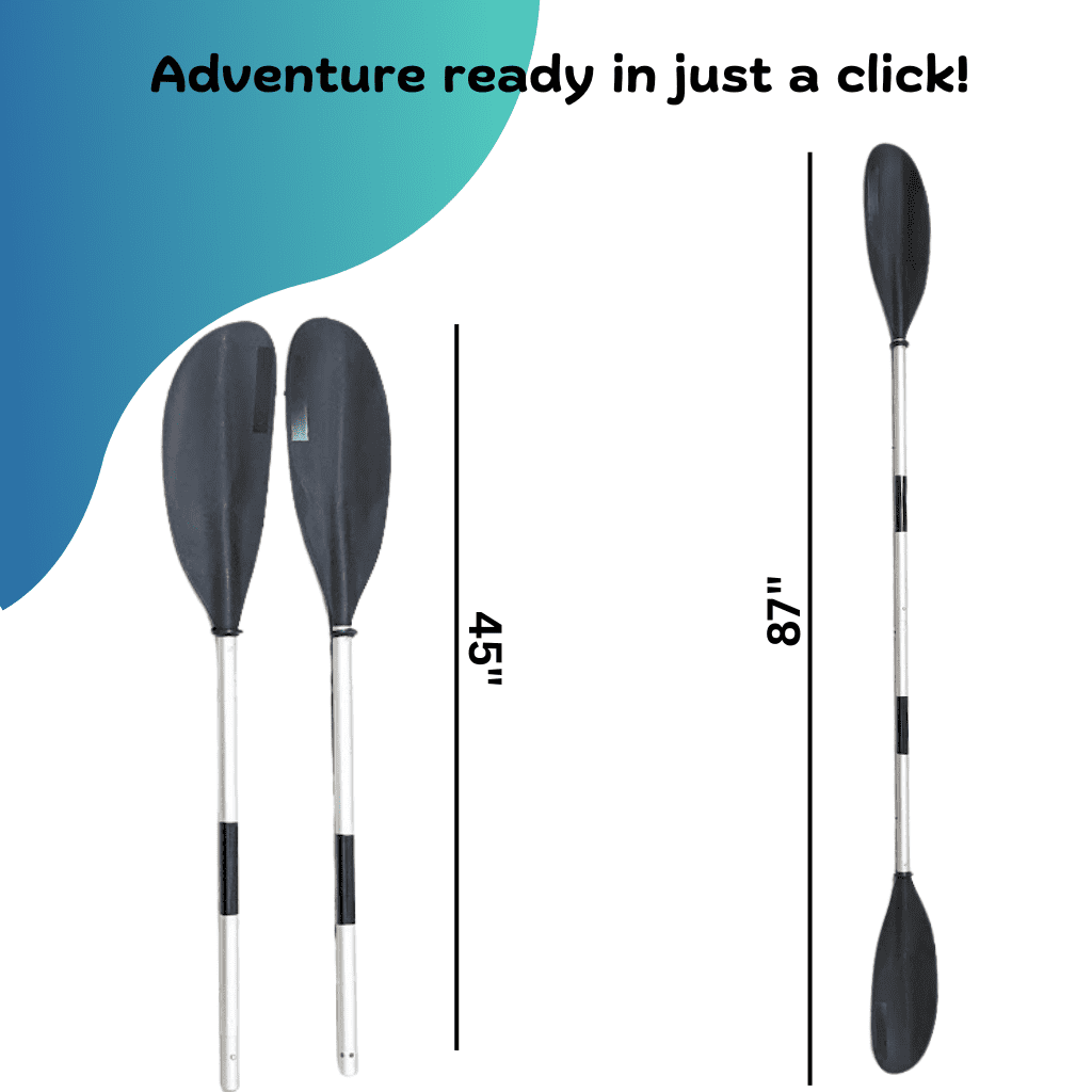 87" Black Aluminum Adult Kayak Paddle 2-Piece for Canoe, Raft, Boat