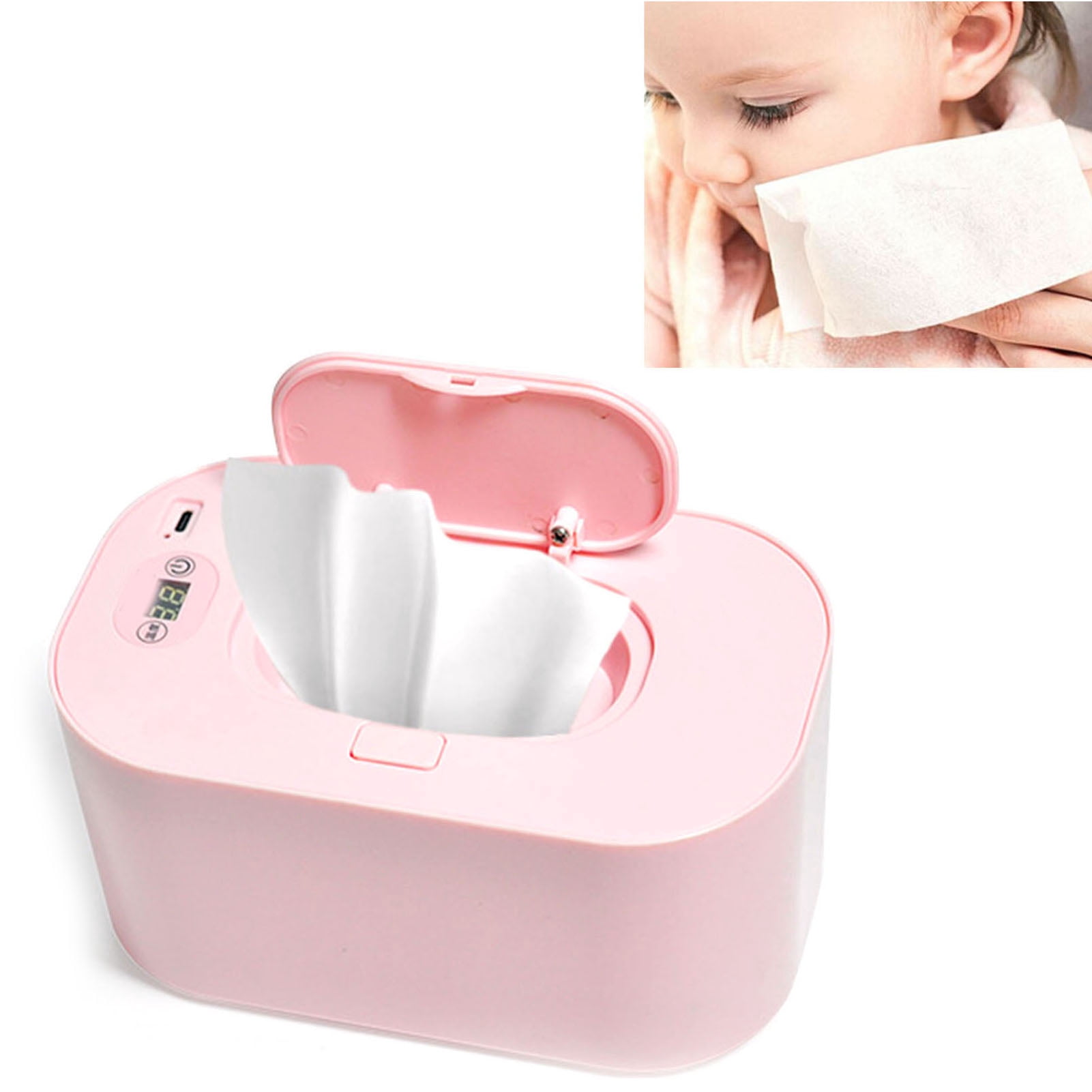 Wet Wipes Dispenser Heater, Large Capacity Portable Household Heating Box, Stay Hydrated Baby Wipe Warmer for Home (7LtBLlpF-14)