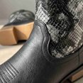 thumbnail image 3 of Men's Western Cowboy Boots with Snake Print - Mid-Calf Rodeo Boots with Square Toe Low Heel Boots Non-Slip Casual, 3 of 6