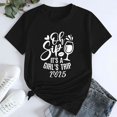 thumbnail image 4 of Tittly T Shirts for Women Spring Tops for Women Girl's Trip 2025 T Shirt Women's Fashion Round Neck Casual Short Sleeves Graphic Tees Tshirts Shirts Black L, 4 of 5