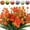 Orange, variant on Morttic 6 Bunches Artificial Camellia Flowers Eucalyptus Leaves Shrubs for Outdoor, Fake Plants Plastic Greenery Shrubs for Home Office Balcony Patio Garden Wedding Decor (Purple)