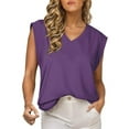 thumbnail image 2 of WTXUE Tank Tops Sleeveless, Scoop Neck Cap Sleeve for Women Summer Top Basic Tee Shirts Tank Loose 2024 Striped Casual Tops for Women Purple M, 2 of 5