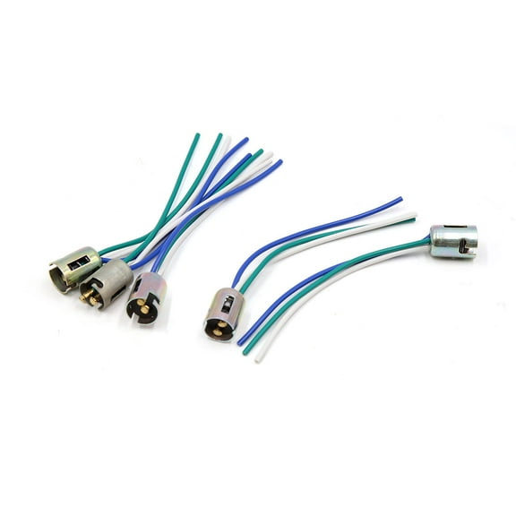 Unique Bargains 5 Pcs Motorcycle Double Contact 3 Wire Rear Lamp Tail Light Socket Green