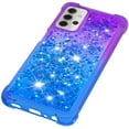thumbnail image 6 of case for Samsung Galaxy A32 5G（Not 4G） Women Case,Creativity Clear Gradient Quicksand Glitter Flowing Liquid Floating TPU Case Bling Diamond Sparkle Cover for Samsung Galaxy A32 5G JB Purple Navy, 6 of 14