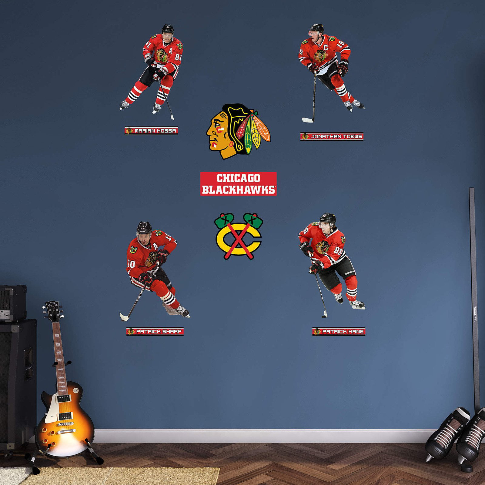 PERSONALIZED CHICAGO BLACKHAWKS Wall Decal Removable and Replaceable 
