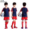 thumbnail image 1 of Conjunto de Jersey de fútbol personalizado para niños, uniforme de fútbol de poliéster, transpirable qym unisex, 1 of 2