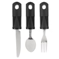 thumbnail image 4 of Weighted Adaptive Utensils, Stainless Steel Soup Spoon Adaptive Utensils Steak Knife Rounded Edges Rubber Handle Hanging Hole Prevent Shaking  For Elderly, 4 of 8