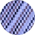 thumbnail image 1 of Ahgly Company Indoor Round Checkered Blue Modern Area Rugs, 3' Round, 1 of 4