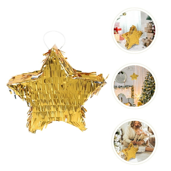 Raindrops Golden Star Pinata for Decoration Made of Paper Perfect for Party Supplies and Game Prop 1Pc