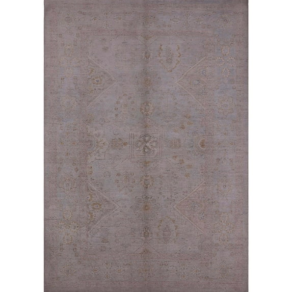 Ahgly Company Indoor Rectangle Mid-Century Modern Mauve Taupe Purple Oriental Area Rugs, Swatch Sample