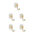 thumbnail image 2 of Transemion Versatile Usage Acrylic Luxury Wall Hook Easy To Clean Easy Installation Adhesive Wall Hooks gold 5Set, 2 of 6