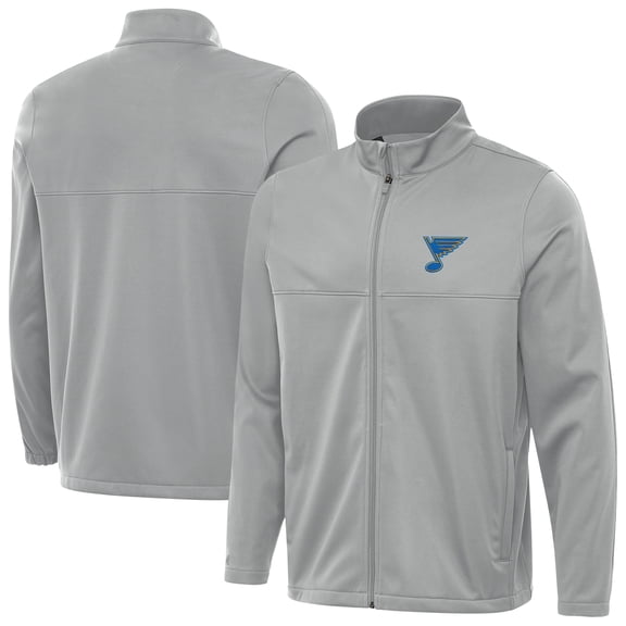 Men's Antigua Gray St. Louis Blues Links 2 Full-Zip Golf Jacket