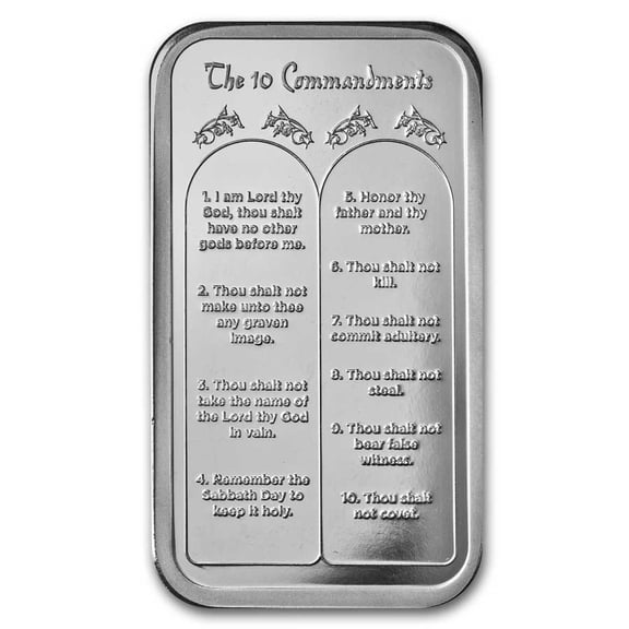 5 oz Silver Bar - Ten Commandments