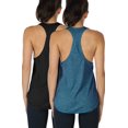 thumbnail image 1 of icyzone Camisetas sin mangas de entrenamiento para mujer – Camisetas atléticas de yoga con espalda cruzada para correr, ajuste holgado (XL BlackDenim), 1 of 5