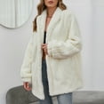 thumbnail image 5 of Winter Warm Coats for Women, Ladies Coats Faux Coat Furry Faux Jacket Long Sleeve Outerwear White L, 5 of 8