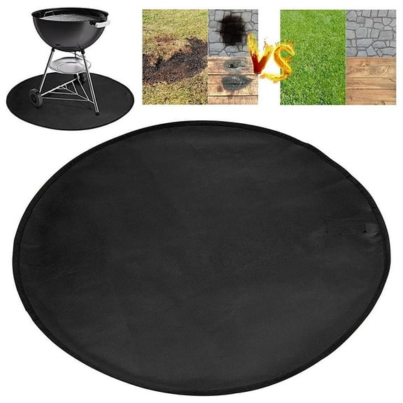 QHUDLV Fire Pit Mat,24 Round Fireproof Waterproof Mat For Outdoor, Grill Deck Protector Pits,Heat Insulated For Fire Indoor Firep