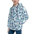 thumbnail image 2 of Lsque Winter Knit Hat and Socks Patten Youth Hoodie Sweatshirt Pullover with Kangaroo Pocket Boys and Girls Hoodie Warm Hoodie for Kids-Large, 2 of 6