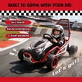 thumbnail image 5 of Track Seven 24V Electric Go Kart for Kids, Drift Crazy Cart with 400W Motors, Max 7 Mph, Protective Roll Cage, Metal Frame, 5-Point Harness, Bluetooth, 24V Ride on Toy Car Kart for Kids Aged 6+, Red, 5 of 8