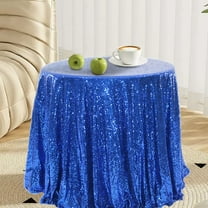 EGYMEN Glitter Round Tablecloth, 47"x47" Shiny Polyester Wedding Cloth, Sparkling Banquet Cover for Parties, Sequin-Accented Event Decoration