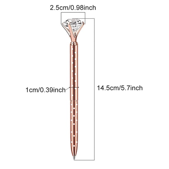 Clearance Under $1.79! 1PC Crystal Diamond Ballpoint Pen, Retractable Fancy Metal Pen with Sparkling Design, Metal, for Journaling & Gifting, (18x5x2cm, A)