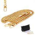 thumbnail image 1 of Cadena para bolso, 120 cm, dorada, cómoda, cadena plana de metal, correa para bolsos, bolsos de hombro, carteras, manualidades, 1 of 7