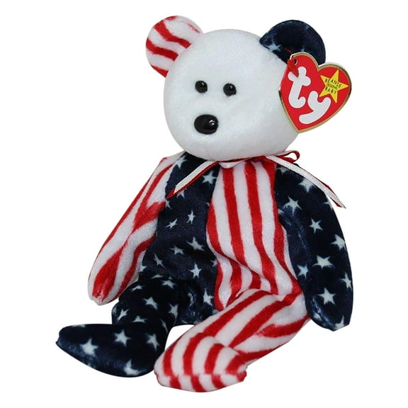 Ty Beanie Baby: Spangle the Bear - White Face | Stuffed Animal | MWMT
