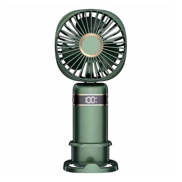 Ventilador portátil de mano, potente ventilador Personal con Base 5 velocidades ajustables USB recargable con batería