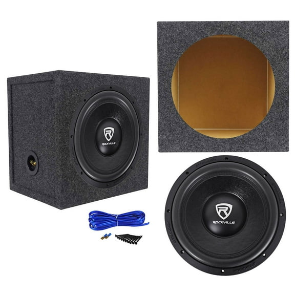 Rockville W12K6D2 V2 12" 2400 Watt Car Audio Subwoofer Sealed Sub Box Enclosure