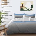 thumbnail image 3 of Blue Grey Duvet Cover Set Full Size, Stripe Gradient 4 Piece Soft Microfiber Bedding Set with 1 Duvet Cover, 1 Flat Sheet, 2 Pillowcases, 3 of 9