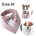 thumbnail image 2 of Dog Wedding Bandana Dog Collar with Bow Tie Birthday Costume Adjustable Pet Party Tux，Pink stripesPink Stripe-M, 2 of 5