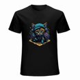 thumbnail image 1 of Cat T-shirt Cat Unisex T-shirt Unisex tees Casual Cotton Colorful Printing, 1 of 5