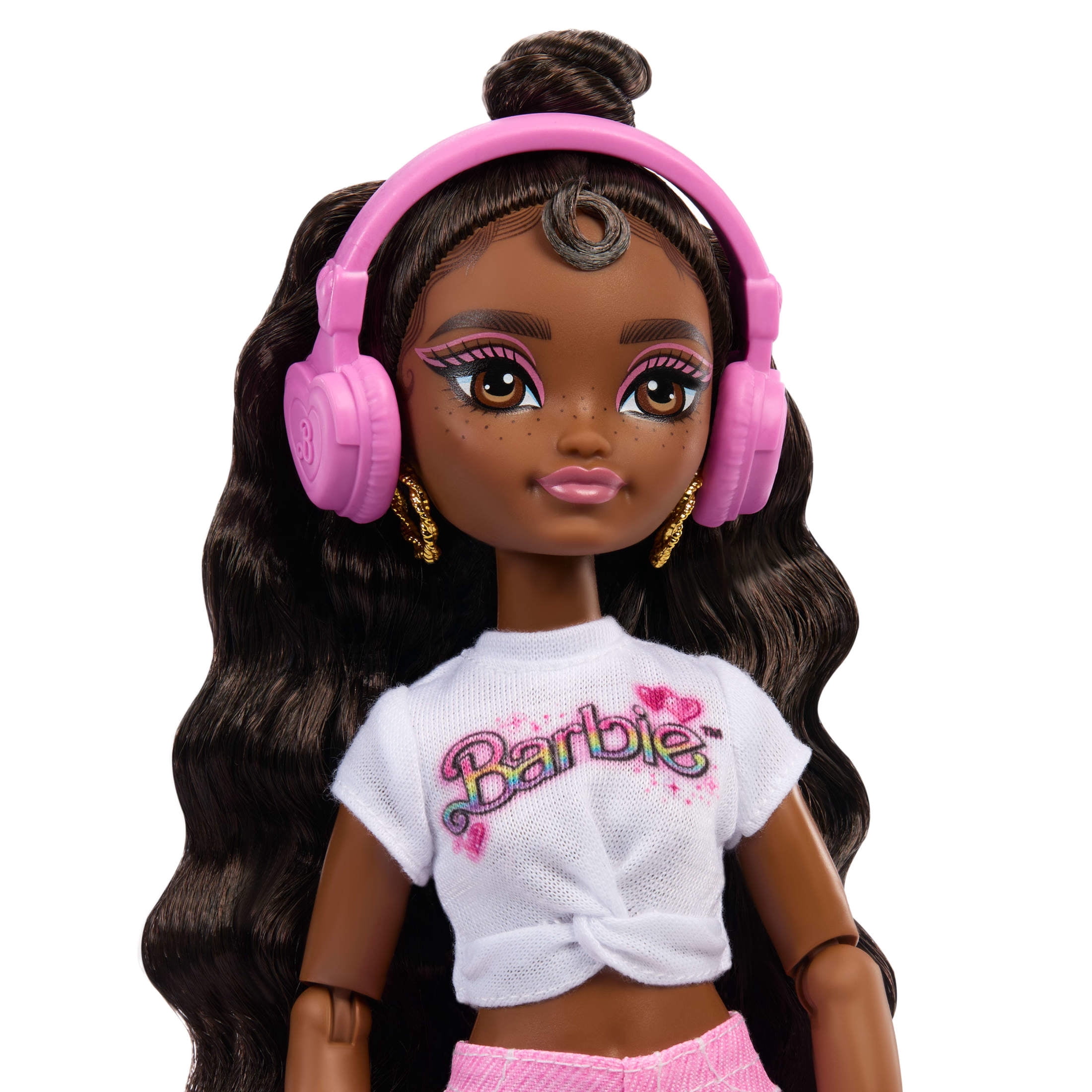 Dream Besties Barbie "Brooklyn" Roller Skating Fashion Doll with 9 Music & Video Themed Accessories