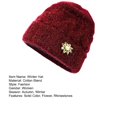 thumbnail image 7 of Winter Hats for Women Floral Knitted Beanie Hats Warm Ladies Caps and Hats Middle Aged and Old Women Head Wear Knitted Hat for Winter Outdoor, 7 of 7