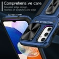thumbnail image 3 of SaniMore for Samsung Galaxy A54 5G Stand Case, Slide Camera Cover 360 Degree Rotating Kickstand Magnetic Car Mount Hybird Tri-layer Rugged Shell Military-grade Shockproof Anti-drop Cover, Navyblue, 3 of 10